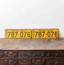 1930 Texas License Plate Pair 787 076 Ford Model A Chevy Dodge Car Show Set picture