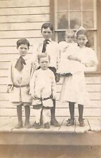 Vintage 1910's RPPC Children Dressed up for Church Postcard picture