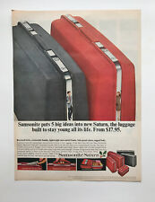 1967 Samsonite Saturn Luggage, Vermont Skiing Travel Vintage Print Ads picture