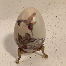Eggzakly Hummingbird Floral Porcelain Egg with Stand picture