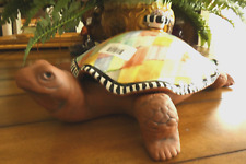 MACKENZIE-CHILD'S CERAMIC HAND -MADE, TURTLE TUREEN WITH LADLE,NEW picture