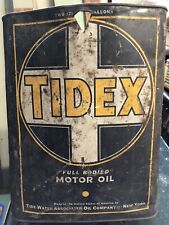 Vintage Tidex Motor Oil 2 Gallon Can - Pics Estate Find Great Display Piece picture
