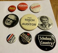 Vintage Iowa Political Buttons Pins Iowa Elections Lot of 9 Governor President picture