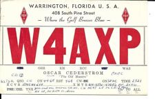 QSL 1960 Warrington Florida     radio card picture