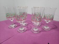Vintage 1987 Libby’s Arby's Christmas Holly Berry 6 Wine Glasses Bows On Stem picture