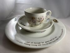 RARE BEATRIX POTTER MRS TIGGY-WINKLE WEDGWOOD ADULT TEACUP SAUCER PLATE SET picture