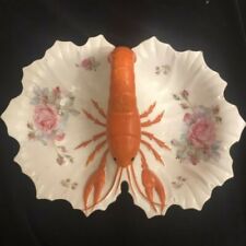 Antique German Porcelain Gold/Pink Lobster Divided Serving Dish  Platter  ---C2. picture