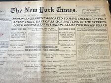 1919 JANUARY 10 NEW YORK TIMES - WILSON PRESSING PEACE DISCUSSION - NT 5830 picture