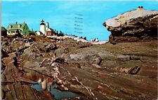 Pemaquid Light Point Maine Me Lighthouse Southern Tip Bristol 1979 Pm Postcard picture