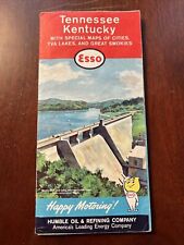 Vintage 1961 Esso Tennessee Kentucky With Special Maps Cities TVA Lakes Smokies picture