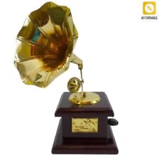 Mini Retro Gramophone Wood Metal Musical Vibe Decoration Gift For A Music Fan picture