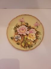 VINTAGE Norleans Japan Yellow Pink Rose w/Gold Trim Decorative Plate 8