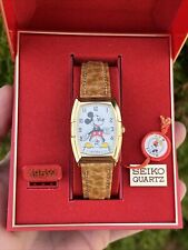 Vintage Seiko Watch Mickey Mouse 1980’s Original Box & Papers NOS Mint Condition picture