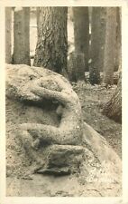 Postcard RPPC 1930s Crater Lake Oregon Lady of the woods rock Sculpture 23-8072 picture