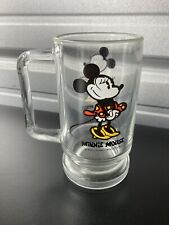 Vtg MINNIE MOUSE Glass Mug Beer Stein Walt Disney Productions Collectible Cup picture