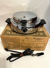 VINTAGE MONTGOMERY WARD SIGNATURE # 86-2361 WAFFLE MAKER BAKER W/ BOX - WORKING picture