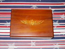 PRE WWII US ARMY AIR CORPS SR PILOT SIMPSON STUDWELL & SWICK WOOD CIGARETTE BOX picture