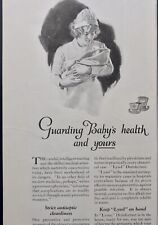 Antique 1923 Liquid Disinfectant Large Promo Print Ad - Illustrated Art LHJ picture