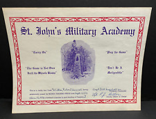 1954 St. John's Military Academy Recruit Training Certificate SJMA Delafield WI picture
