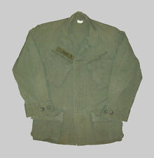 Old Vtg 1960s US Army Jungle Jacket Slant Pocket Fatigue Shirt 1969 Small Short picture
