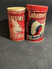 Vintage Calumet Baking Powder Tins 1- 227 Grams 1-170 Grams  picture
