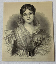 1877 magazine engraving ~ poet LETITIA ELIZABETH LANDON picture
