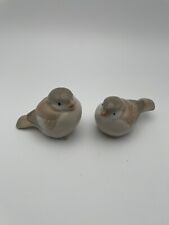 Set Of 2 Vintage HOMCO Small Bird Figurines Tan Gray Porcelain Made in Japan picture