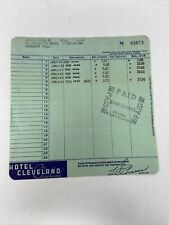 1949 Hotel Cleveland OH Room Bill Receipt Vintage Room Rates Price picture