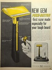 Gem Push-Button Razor 1959 Vintage Print Ad picture