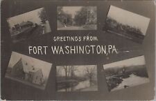 RPPC Postcard Greetings From Fort Washington PA 1916 picture