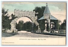 c1905 Entrance Elm Lawn Cemetery Exterior Bay City Michigan MI Vintage Postcard picture