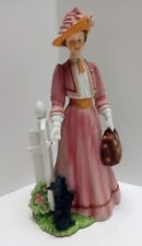 Avon 1983 Albee Award Porcelain Statue Figurine Victorian Woman Dog Terrier Rose picture