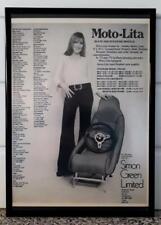 Framed original Classic Car Ad for Mota-Lita & Simon Green from 1974 picture