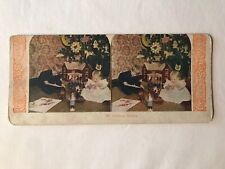 Antique KAWIN World Series #197 CHRISTMAS MORNING Boy Girl Toys STEREOVIEW CARD picture