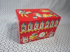 Vintage Tin 1950's Red Recipe Box, No. 801 Design  Stylecraft w/ Category Cards picture
