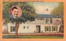 Postcard CA: Clark Gable Home, Brentwood Highlands, California, Linen, c1939 picture