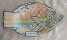 Victoria & Richard MacKenzie Childs Hand Painted Fish Plate 7.75