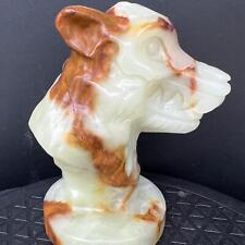 Natural Afghan jade Agate Carved Polished Wolf head Mineral Reiki 1413G picture