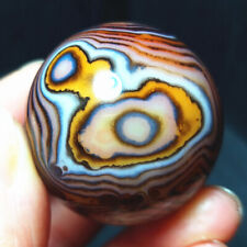 TOP 64.3G 36MM Natural Polished Banded Agate Crystal Sphere Ball Healing  A1804 picture