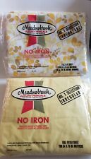 Vtg Meadowbrook Luxury Percale No-Iron Full Sheet & Full Fitted Sheet Yellow NOS picture