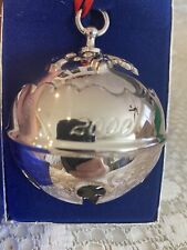 2000 Reed and Barton Silver Holly Bell Ornament Butterfly Silver plated NIB picture