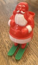 Vintage Rosbro,  Hard Plastic Santa On Skis- Candy Container Nice Condition picture