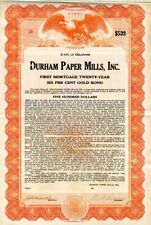 Durham Paper Mills, Inc. - $500 Bond - General Bonds picture