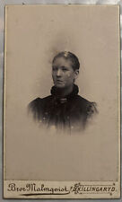 Victorian Antique Cabinet Card 4” x 2.5” Circa 1890 -  Skillingaryd Sweden Lady picture