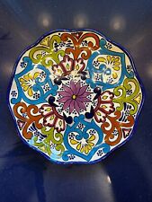 Mexican Talavera Hand Painted 9.75” Decorative Wall Plates (4)  by Huerta Amozoc picture