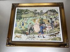 Vintage Pauline Baynes Framed Art Colonial Victorian Colorful Whimsical picture