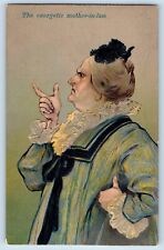 PFB Postcard Old Woman The Energetic Mother In Law Embossed c1910's Antique picture