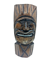 Vintage Wooden Hand Carved Hawaiian Island Tiki Mask Wall Hanging Art Decor 11” picture