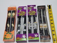 Vtg Halloween Figure Candles 4 Boxed Pairs Witch, Spiders, Mummys & Skulls NOS picture