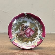 Vintage Goudeville Limoges Fragonard Courting Couple Micro Plate  With Stand 2” picture